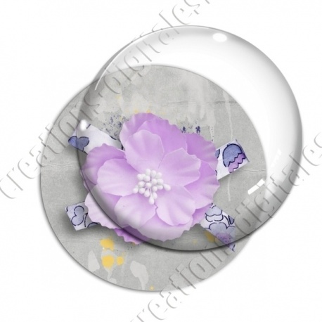 Image digitale - Fleur tissu rose fond gris