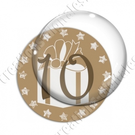 Image digitale - Avent 10 or et blanc
