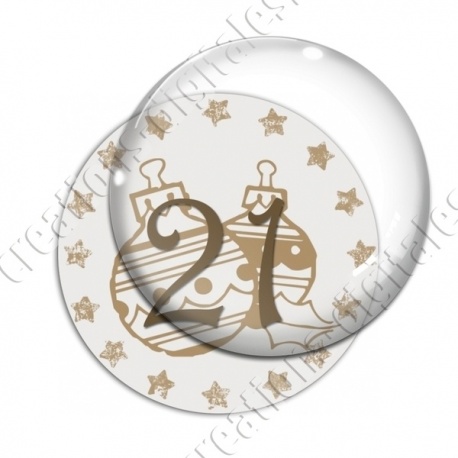 Image digitale - Avent 21 or et blanc