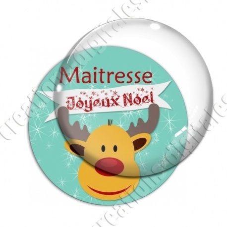 Image digitale - Joyeux Noël Maitresse fond renne