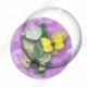 Image digitale - Papillons et fleur - violet