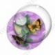 Image digitale - Papillons et fleur - violet