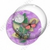 Image digitale - Papillons et fleur - violet