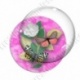 Image digitale - Papillons et fleur - rose