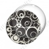 Image digitale - Ronds effet arabesques fond gris foncé