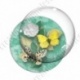 Image digitale - Papillons et fleur - vert