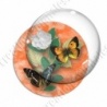 Image digitale - Papillons et fleur - orange