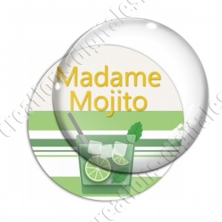 Image digitale - Madame Mojito - Fond bandes vertes