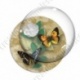 Image digitale - Papillons et fleur - marron