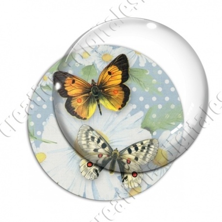 Image digitale - Papillon fond fleuri