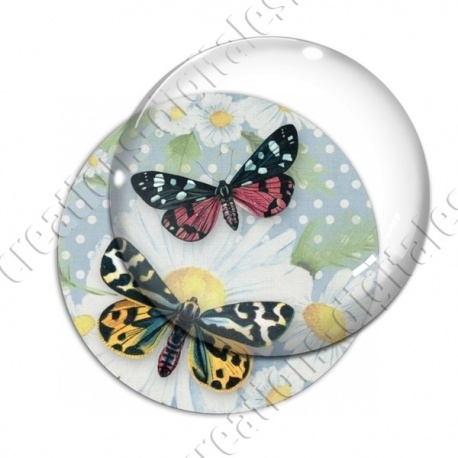 Image digitale - Papillon fond fleuri
