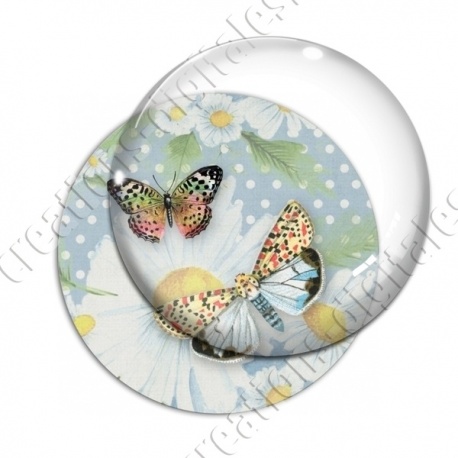 Image digitale - Papillon fond fleuri