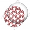 Image digitale - Vagues japonaises - Rouge Fond blanc