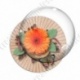 Image digitale - Montage fleur orange et Fond rayons