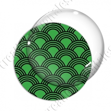 Image digitale - Vagues japonaises - Noir Fond vert