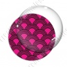 Image digitale - Vagues japonaises - Noir Fond Fuchsia