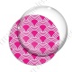 Image digitale - Vagues japonaises - Blanc fond fuschia