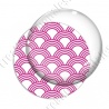 Image digitale - Vagues japonaises - Fuchsia fond blanc