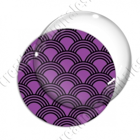 Image digitale - Vagues japonaises - Noir fond violet