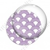 Image digitale - Vagues japonaises - Violet fond blanc