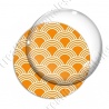 Image digitale - Vagues japonaises - Blanc fond orange