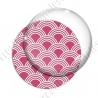 Image digitale - Vagues japonaises - Blanc fond rose