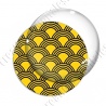 Image digitale - Vagues japonaises - Noir fond jaune
