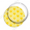 Image digitale - Vagues japonaises - Blanc fond jaune