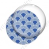 Image digitale - Vagues japonaises - Blanc fond bleu