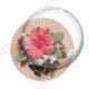 Image digitale - Montage fleur rouge et fond rayons