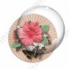 Image digitale - Montage fleur rouge et fond rayons