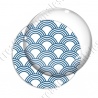 Image digitale - Vagues japonaises - Bleu fond blanc