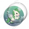 Image digitale - Licorne ailée - vert