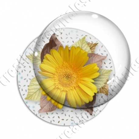 Image digitale - Montage fleur jaune et fond fleuri