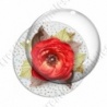 Image digitale - Montage fleur rouge et fond fleuri