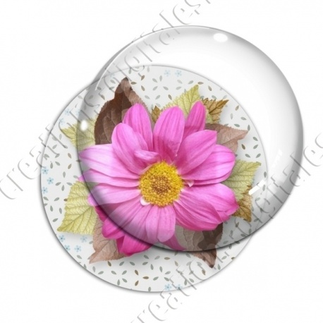 Image digitale - Montage fleur rose et fond fleuri