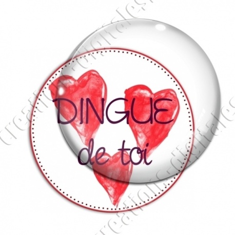 Image digitale - Dingue de toi - Rouge