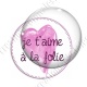 Image digitale - Je t'aime à la folie - Rose
