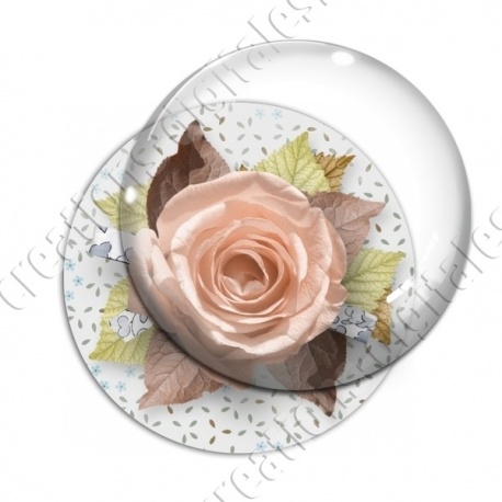 Image digitale - Montage fleur vieux rose et fond fleuri