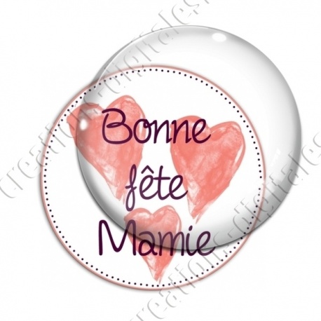 Image digitale - Bonne fête mamie - Coeurs rouges
