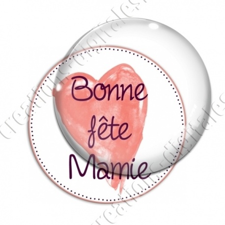 Image digitale - Bonne fête mamie - Coeur rouge