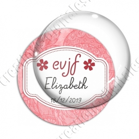 Image digitale - Personnalisable - Evjf fond fleuri rouge