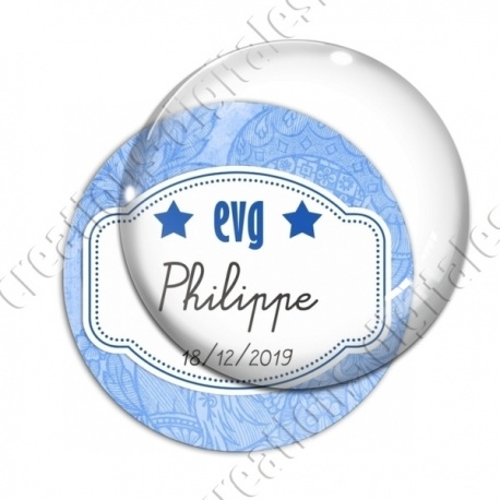 Image digitale - Personnalisable - Evg fond fleuri bleu