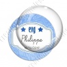 Image digitale - Personnalisable - Evg fond fleuri bleu