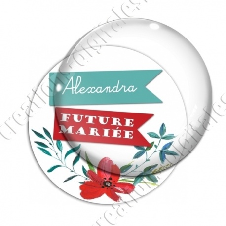 Image digitale - Personnalisable - Future mariée coquelicot