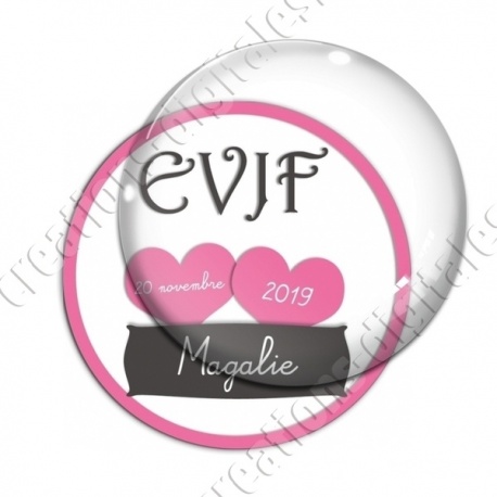 Image digitale - Personnalisable - EVJF 2 coeurs roses