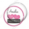 Image digitale - Personnalisable - Future mariée 2 coeurs roses