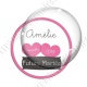 Image digitale - Personnalisable - Future mariée 2 coeurs roses