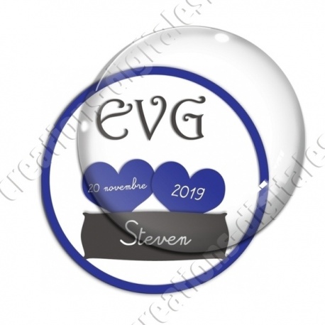 Image digitale - Personnalisable - EVG 2 coeurs bleus