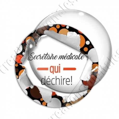 Image digitale - Secrétaire médicale qui déchire - Pois vintage
